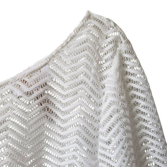 Laundry by Shelli Segal White Sheer Mesh Long Sleeve Swim Cover Up Top Shirt 10 - Picture 7 of 9